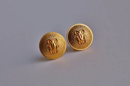 Guerlain earrings gold plated gilt, 1980`s ca, French